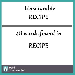 How to Unscramble a Recipe